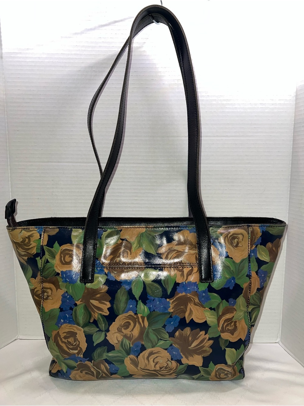 💥💥💥 Patricia Nash Varsi Blue Sky Rose Collection Genuine Leather Tote